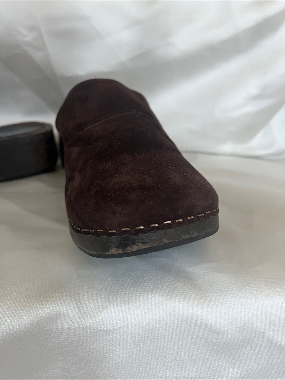 Chanel Brown Suede Clogs Size 38 - Picture 12 of 14